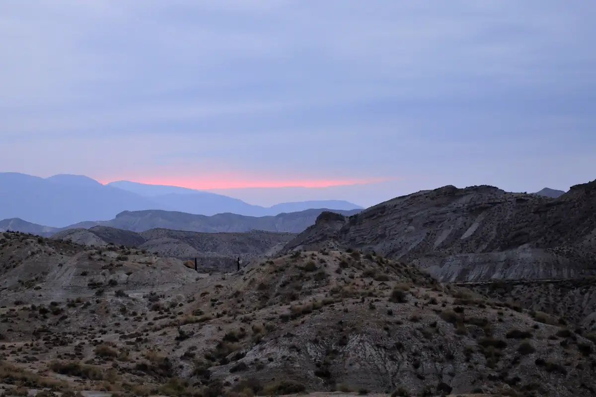 Anochecer en el desierto de Tabernas